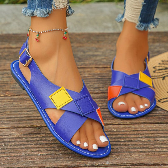 Damen Riemchen-Sandalen mit bunten Akzenten R&B