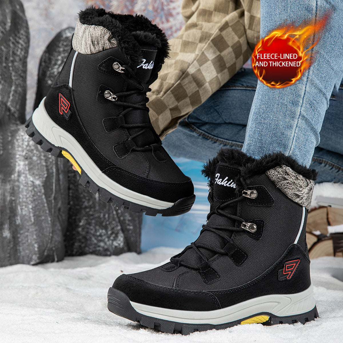 Damen Fleecegefütterte Winterstiefel R&B