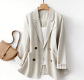 Damen Eleganter Doppeltknopf-Blazer mit abnehmbaren Ärmelaufschlägen R&B