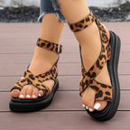 Damen Komfortable Wedge-Sandalen mit verstellbarem Riemen und rutschfester Sohle R&B