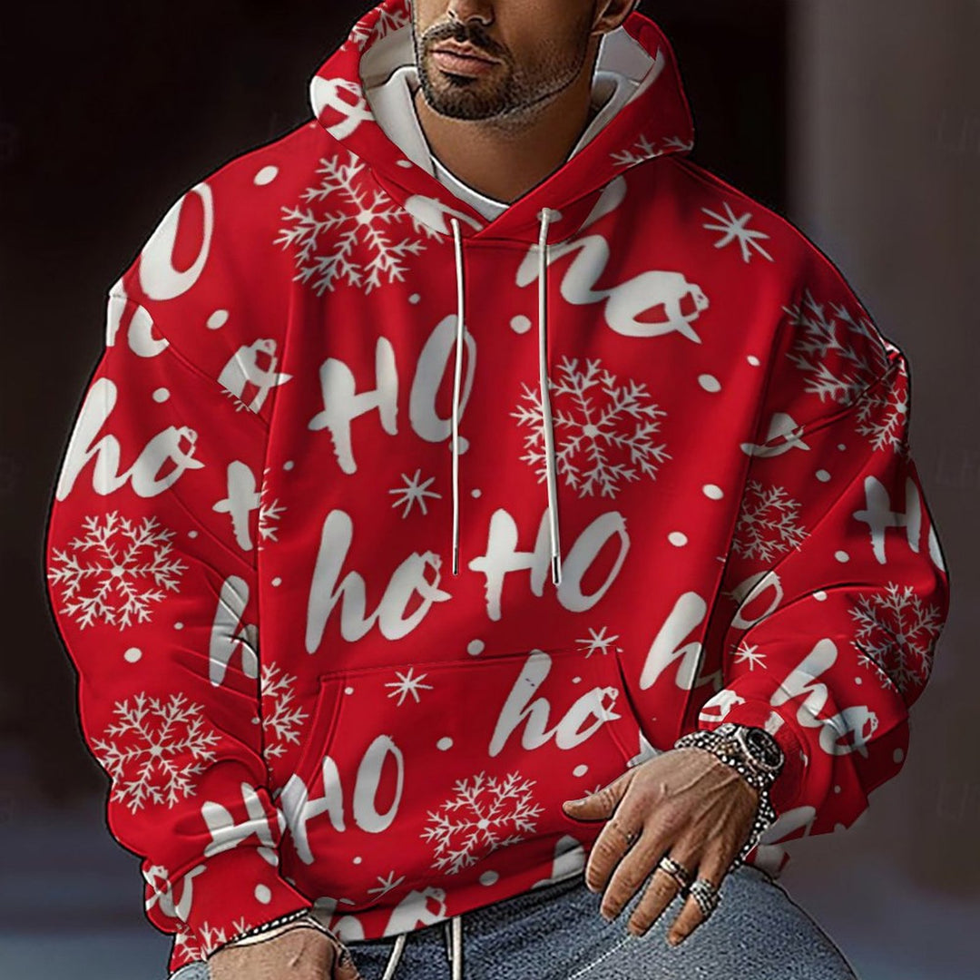 Herren Weihnachts-Hoodie mit farbenfrohem grafischen Design und bequemer Passform R&B