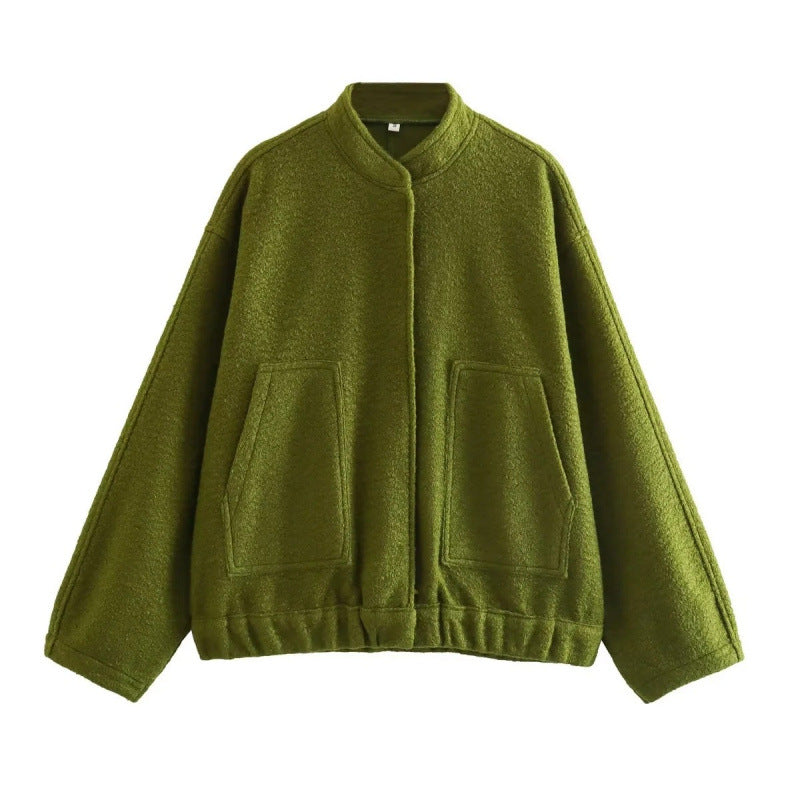 Damen coole Oversize-Jacke aus weichem Wollmix R&B