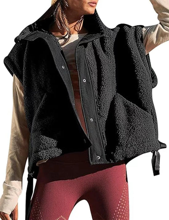 Damen weiche Teddy-Weste mit praktischem Schnitt R&B