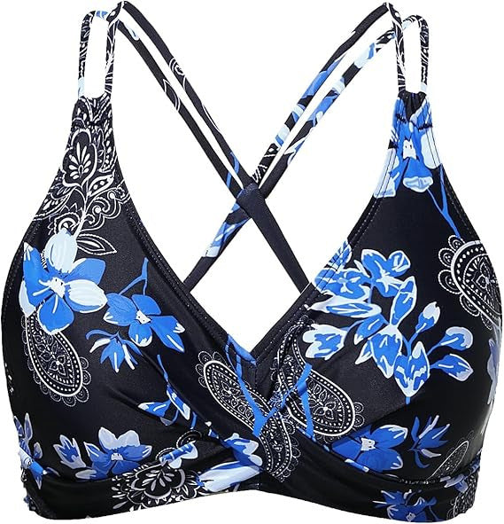 Damen Sportliches Bikinioberteil mit raffiniertem Wickeldesign R&B