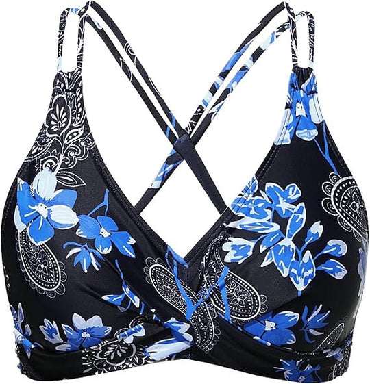 Damen Sportliches Bikinioberteil mit raffiniertem Wickeldesign R&B