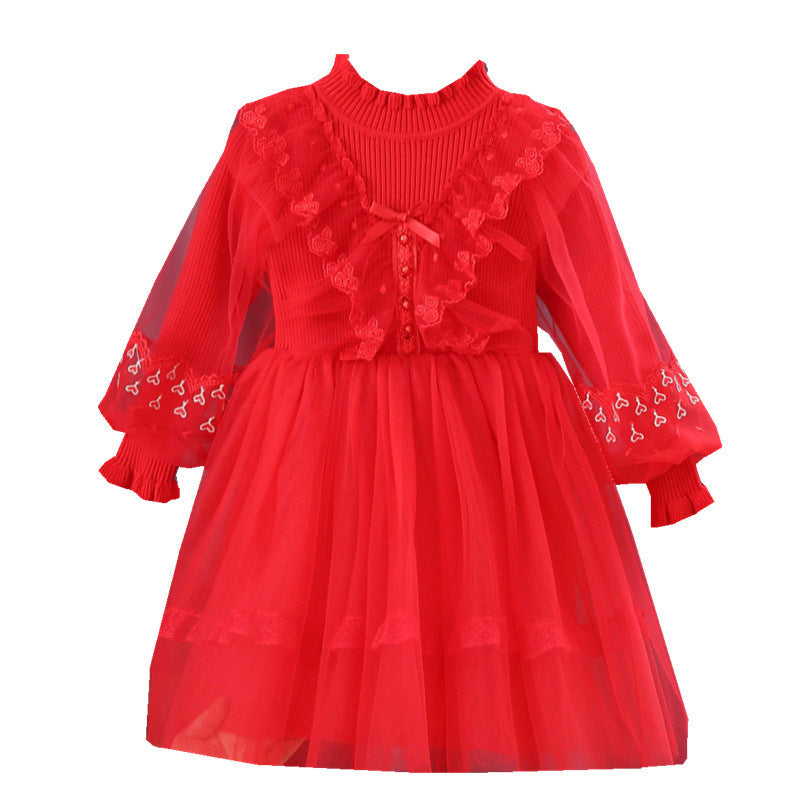 Mädchen festliches Tüllkleid mit Rüschendetails R&B