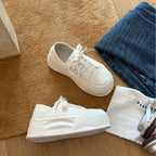 Damen Plateau-Sneaker aus hochwertigem Material mit atmungsaktiver Sohle