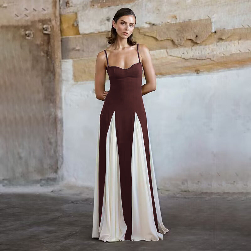 Damen Elegantes Maxi-Kleid mit tiefem V-Ausschnitt und seitlichen Drapierungen R&B