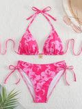 Damen Triangel-Bikini mit verspielten Floral-Details R&B