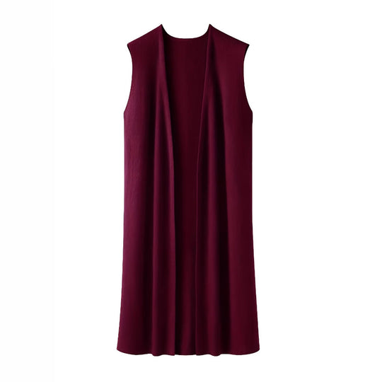 Damen longitudinaler Strickmantel mit Seitenschlitzen R&B