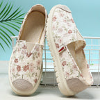 Damen nan floraler Slip-On Freizeit-Slipper mit gestrickter Zehenkappe und stoßdämpfender Leichtsohle R&B