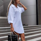 Damen chemisierter Oversized-Hemdblusenkleid