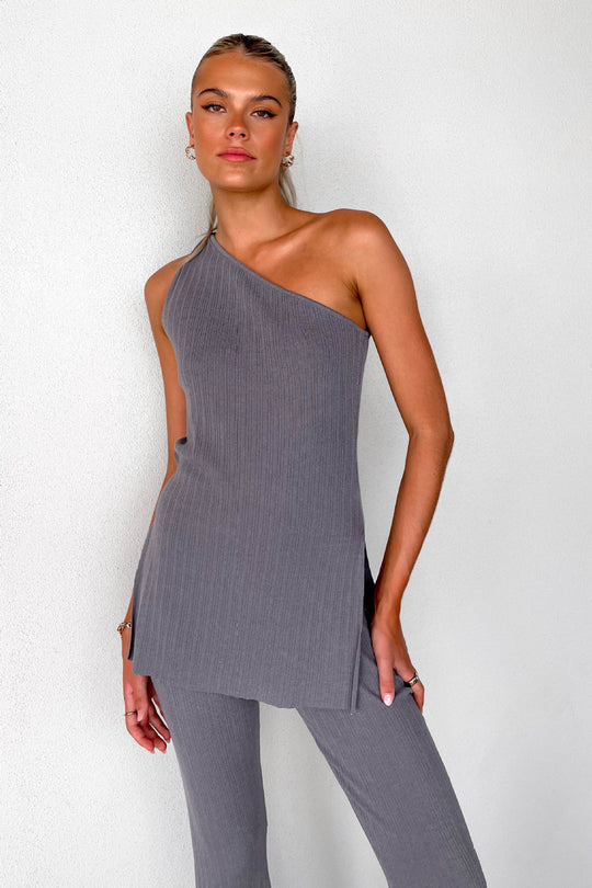 Damen lässiges asymmetrisches Oberteil mit passender Hose R&B