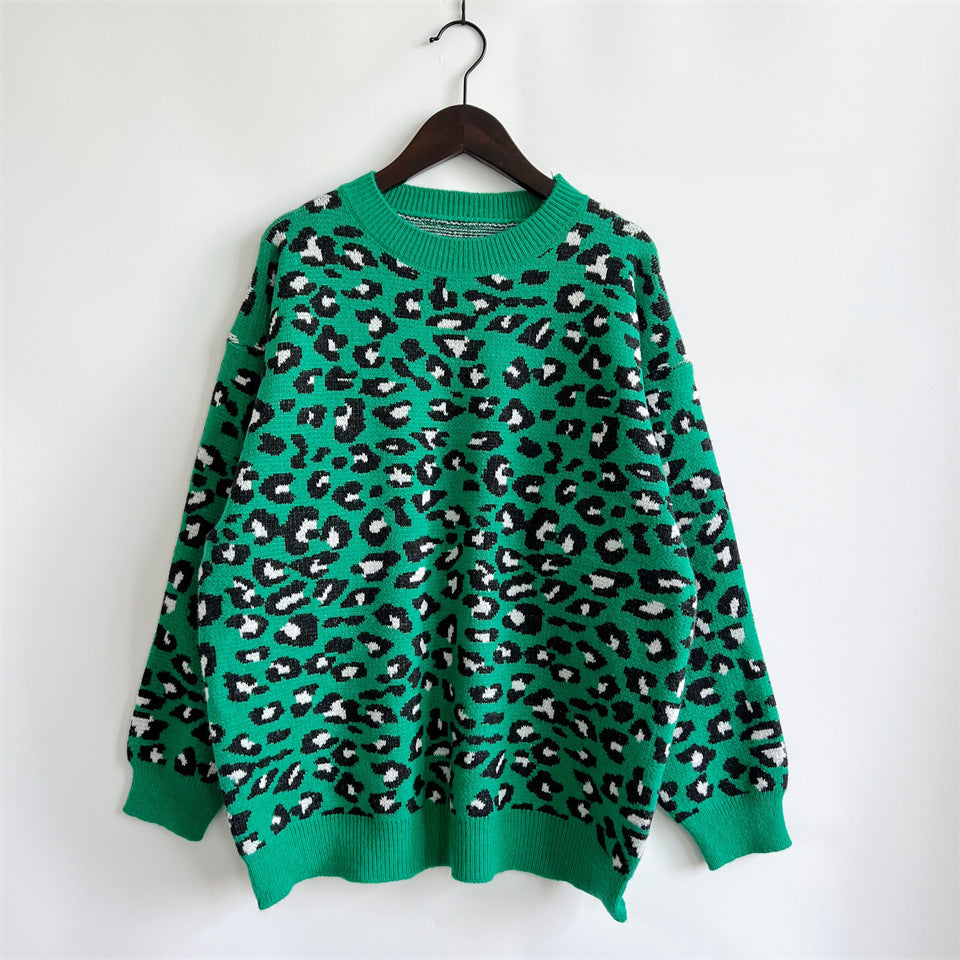 Damen legerer Pullover mit tierischem Muster R&B