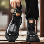 Damen modische Stiefeletten mit robustem Profil und Reißverschluss R&B