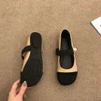 Damen Elegante Ballerina-Schuhe mit Perlenverzierung und bequemen Riemen R&B