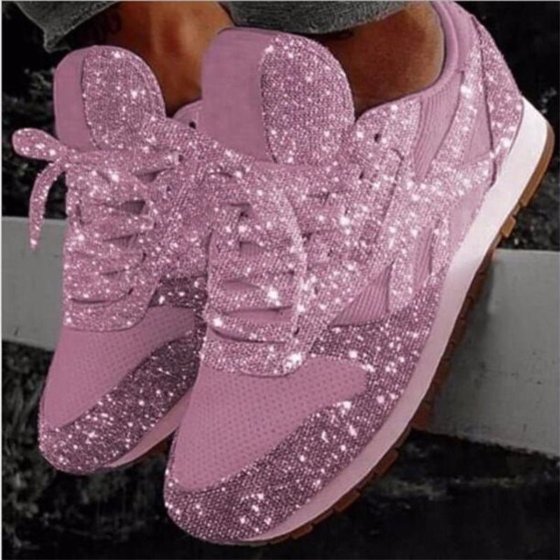 Damen Glitzernde Slip-On Sneakers mit elastischen Bändern R&B