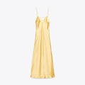 Damen Satin-Maxikleid mit zarten Trägern und elegantem Dekolleté