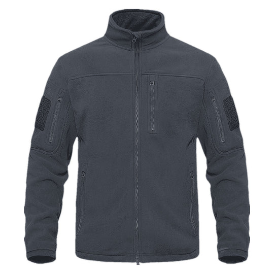 Herren Fleecejacke mit vielseitigen Taschen und hochschließendem Kragen R&B
