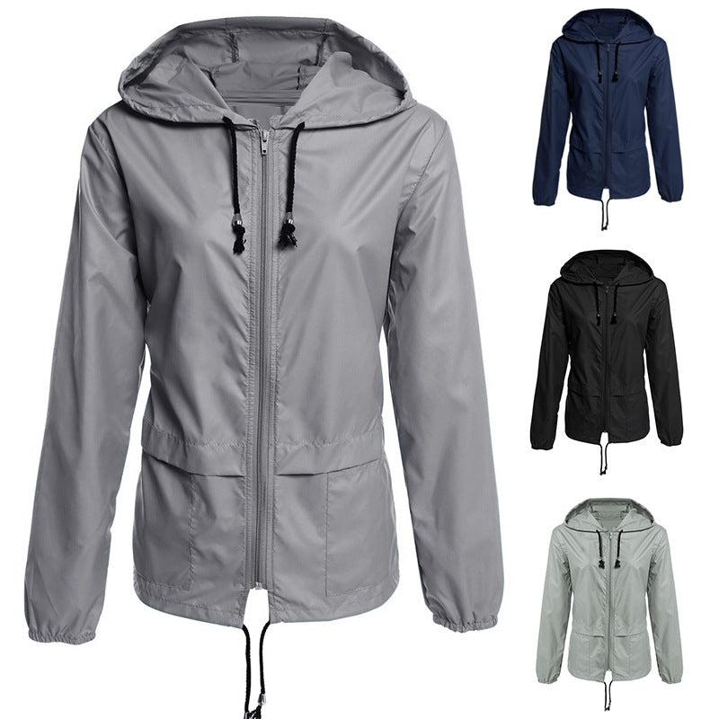 Damen leichte Übergangsjacke mit verstellbarem Kordelzug