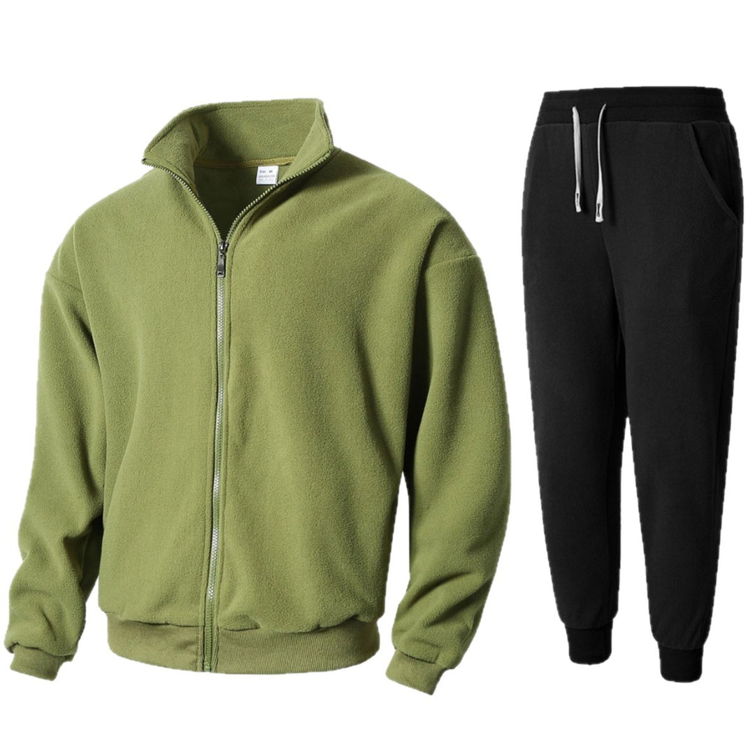 Herren Fleece Relaxanzug mit hohem Kragen R&B