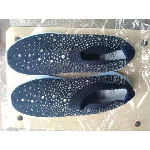 Damen Slip-On Sneakers mit Glitzer-Details R&B