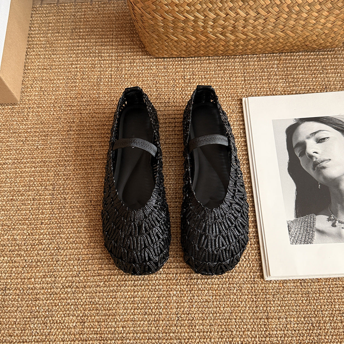 Damen Elegante Ballerinas mit modischer Riemchenbindung und weichem Stoff R&B