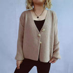 Damen lässiger Strickcardigan mit dekorativen Knopfdetails R&B