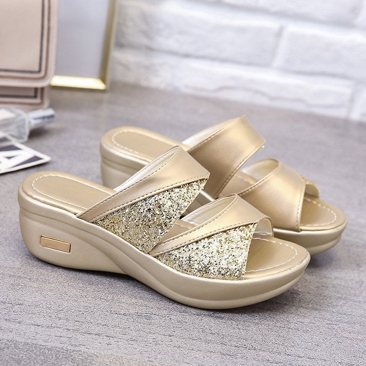 Damen Glamouröse Riemchensandalen mit leichtem Plateau R&B