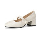 Damen elegante Mary-Jane Pumps mit modischem Plateau und dekorativem Riemchen