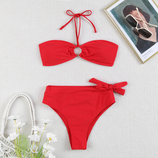 Damen Bandeau-Bikini mit verstellbaren Trägern und hochwertigem Twist-Design R&B