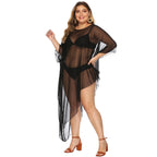 Damen eleganter Strandüberwurf aus leichtem Netzmaterial R&B