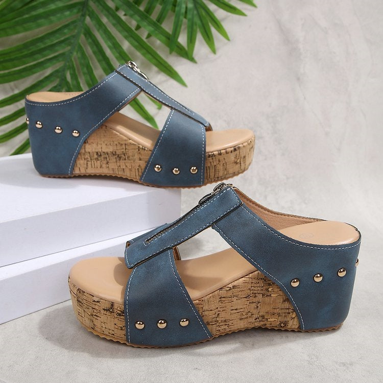 Damen Wedge-Sandaletten mit stilvollem Riemendesign R&B