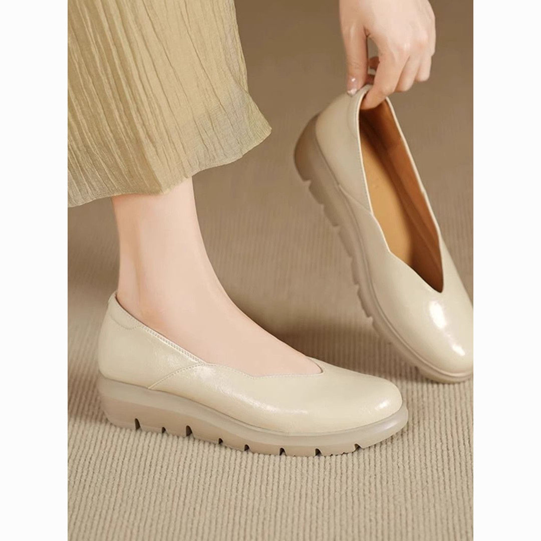 Damen bequeme Slip-On Ballerinas mit modischem Plateau R&B