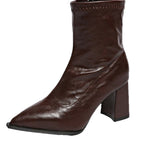 Damen Elegante Stiefeletten mit blockierbarem Reißverschluss und spitzem Design R&B