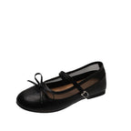 Damen elegante Ballerinas mit zartem Schleifen-Detail und atmungsaktiver Oberflächenstruktur R&B