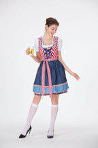 Damen Trachtenkleid mit traditionellem Karomuster und schwingendem Unterrock R&B