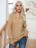 Damen Strickpullover mit modischem Knopfdesign R&B