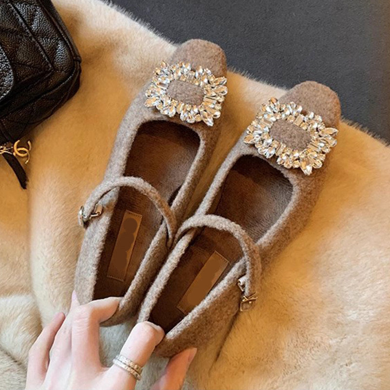 Damen Elegante Ballerinas mit Schmuckakzent und komfortablem Riemchen R&B