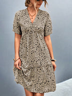 Damen Maxikleid mit floralem Muster und elastischer Taillierung R&B