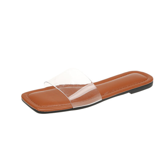 Damen transparente Slidesandalen mit elegantem, minimalistischem Design R&B