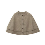 Damen modische Strickumhangjacke mit eleganten Knöpfen R&B