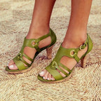 Damen Elegante Sandalen mit modischen Riemen und hohem Absatz R&B