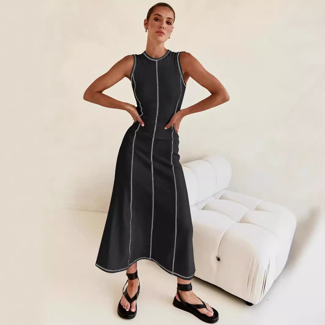 Damen Elegantes Maxikleid mit subtilen Nähdetails R&B
