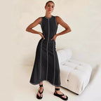 Damen Elegantes Maxikleid mit subtilen Nähdetails