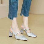 Damen Slingback-Pumps mit eleganter Schnallenverzierung