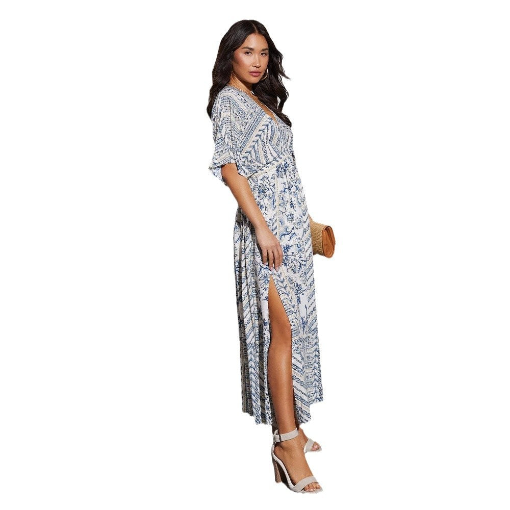 Damen Leichtes Maxikleid mit floralem Muster und lässigem Schnitt R&B
