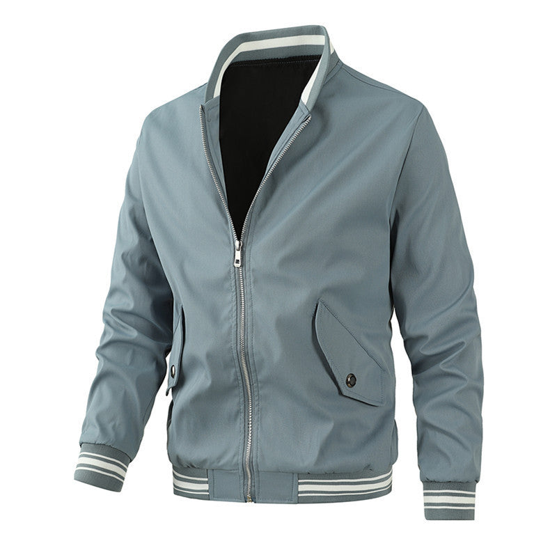 Herren sportliche Bomberjacke im College-Stil mit elastischen Bündchen R&B