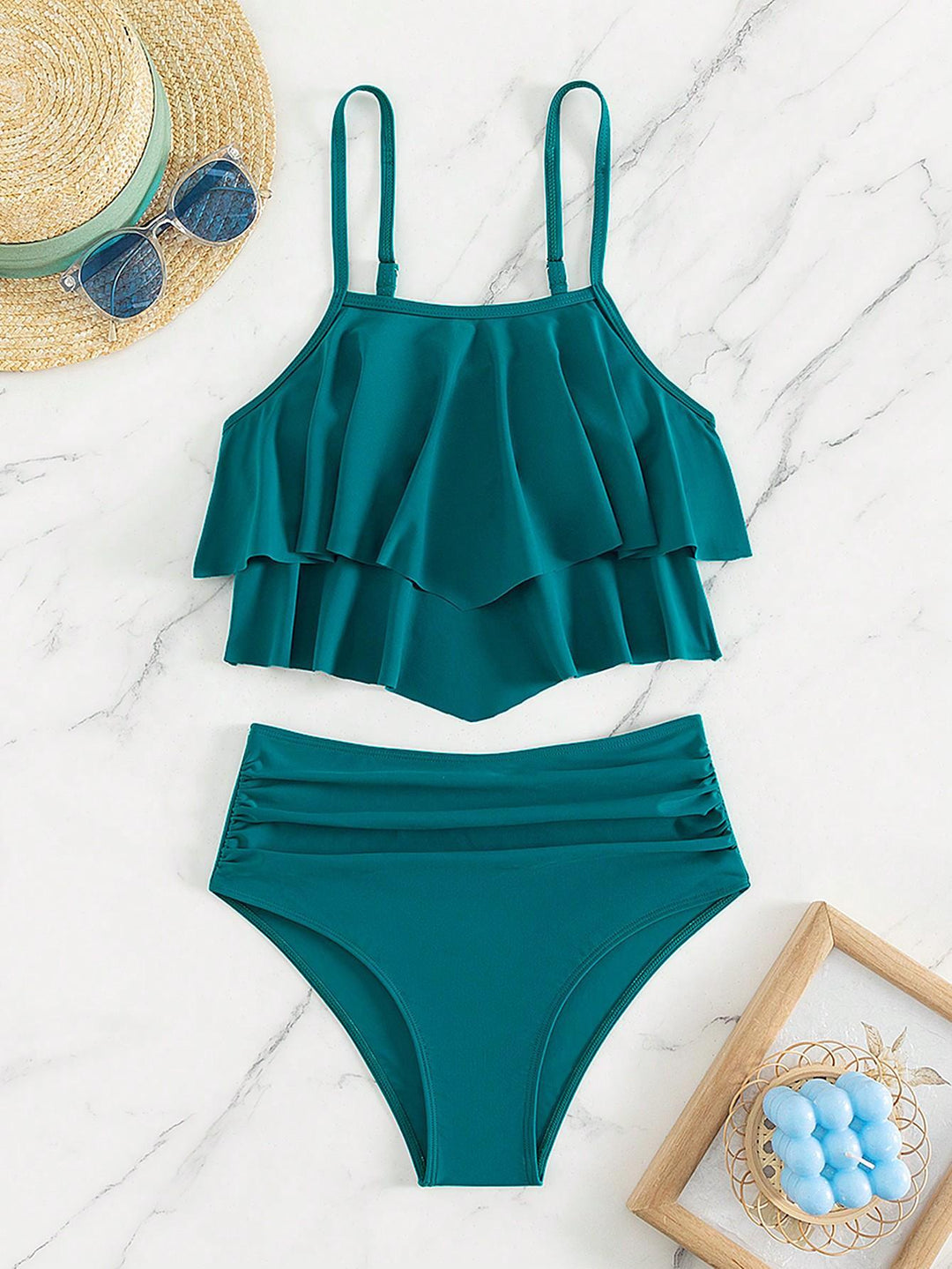 Damen Bikini-Set mit voluminösem Rüschendesign R&B