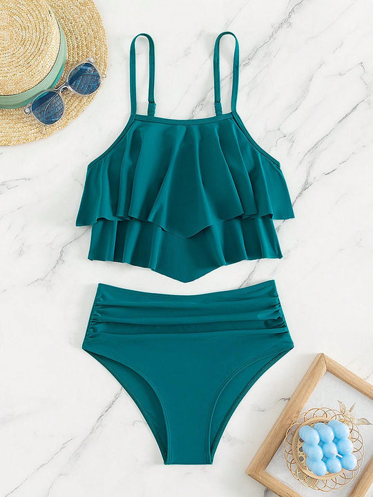 Damen Bikini-Set mit voluminösem Rüschendesign R&B